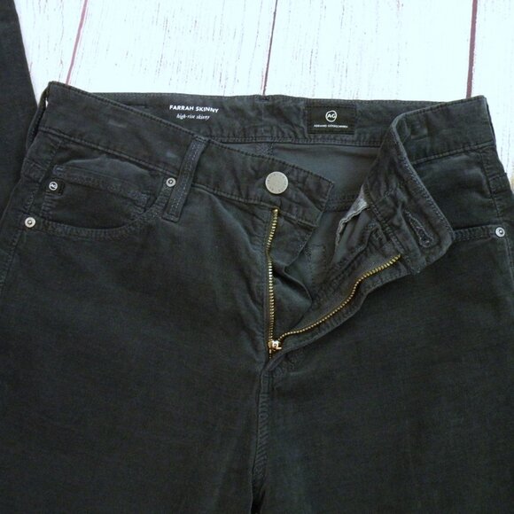 AG Adriano Goldschmied The Farrah high rise Skinny Corduroy Navy size 38 - Picture 3 of 6